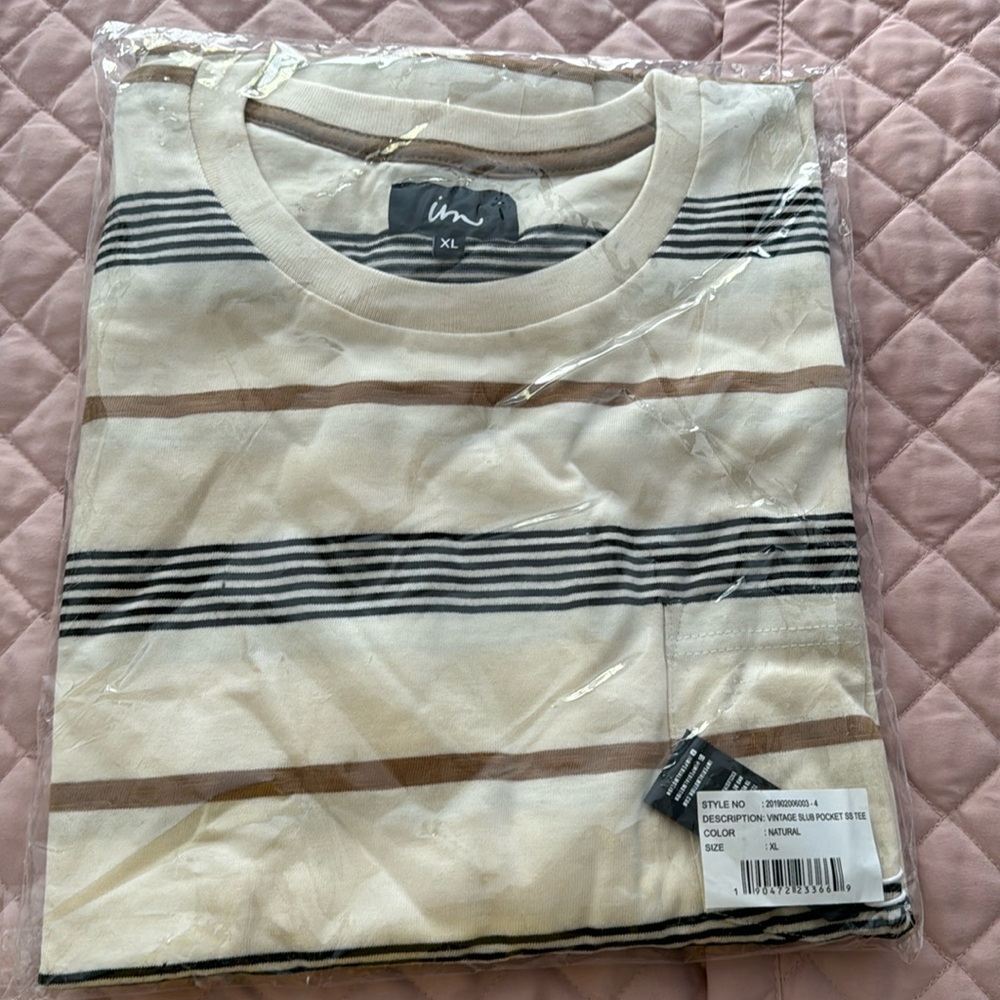 Imperial Motion Men’s SS XL Striped Pocket T Shirt.  NWT.  Never opened.